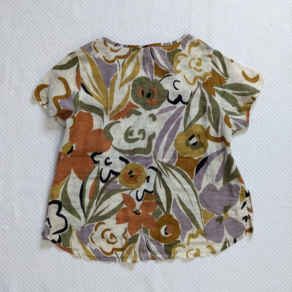 RACHEL ZOE Linen Short Sleeve Blouse Shirt - Picture 5 of 8